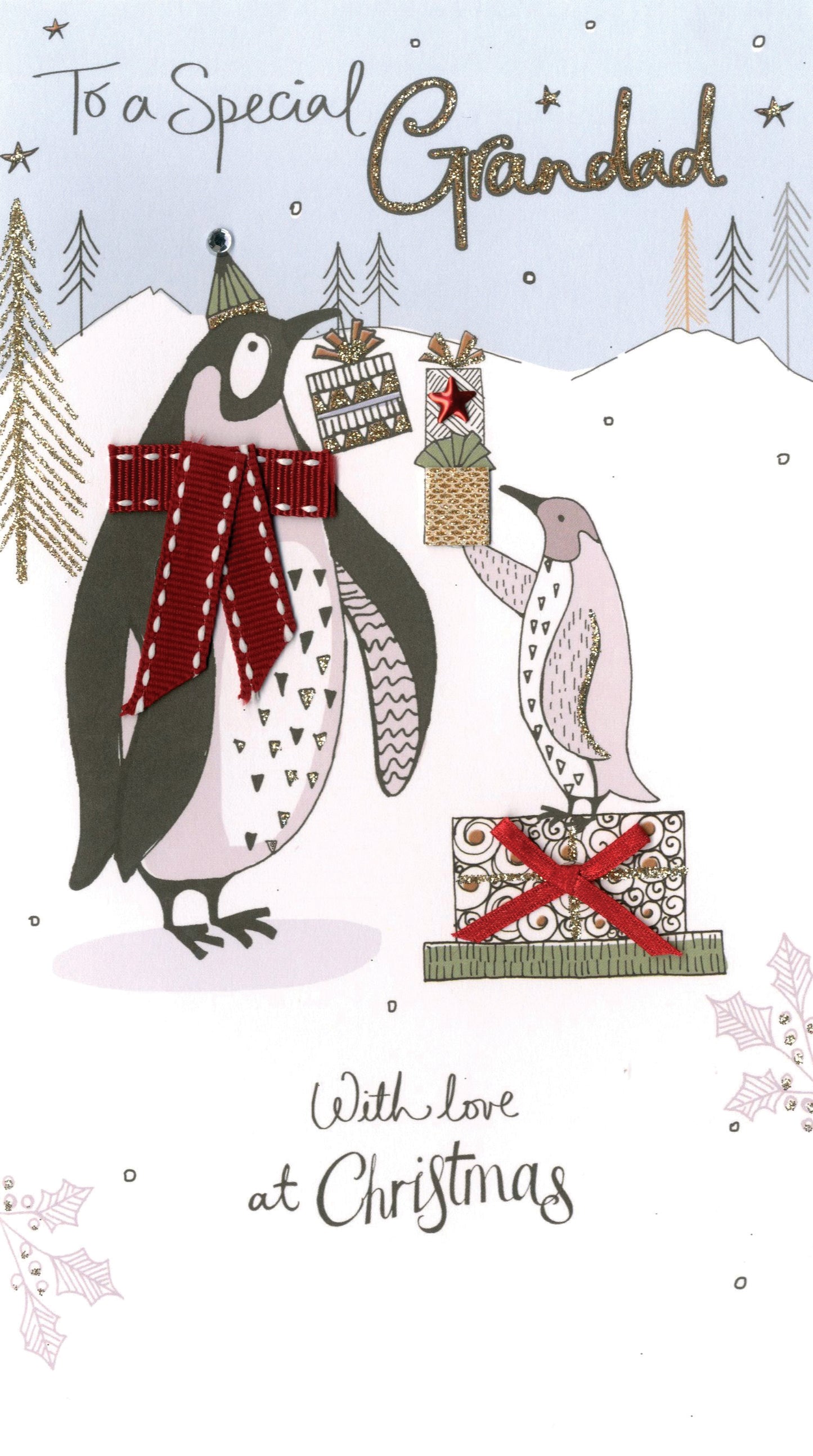 Grandad Embellished Christmas Card