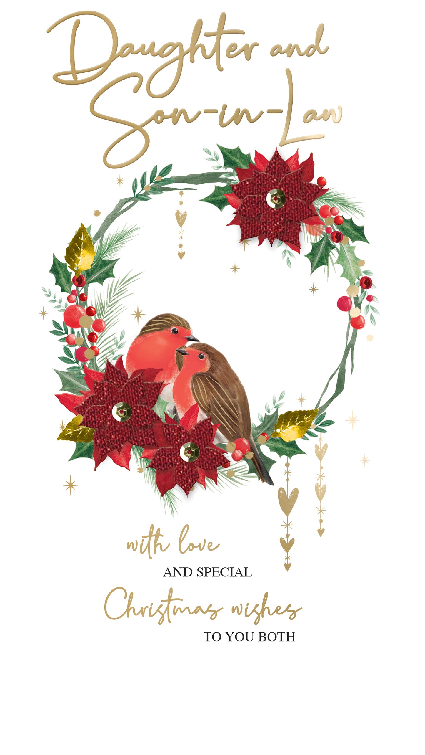 Daughter & Son-In-Law Embellished Christmas Card Hand-Finished
