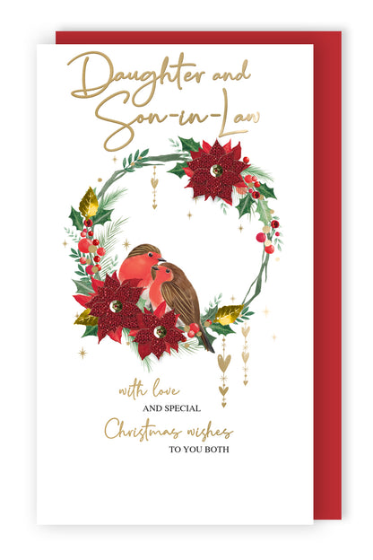 Daughter & Son-In-Law Embellished Christmas Card Hand-Finished