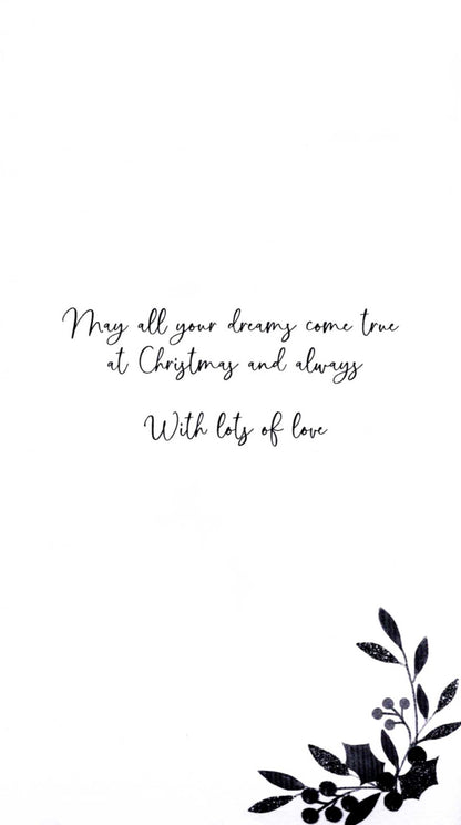 Granddaughter Unicorn Embellished Christmas Card Hand-Finished