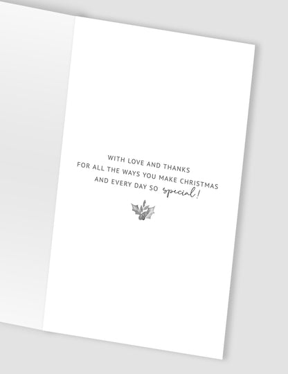 Husband All I Want Is You Embellished Christmas Card Hand-Finished