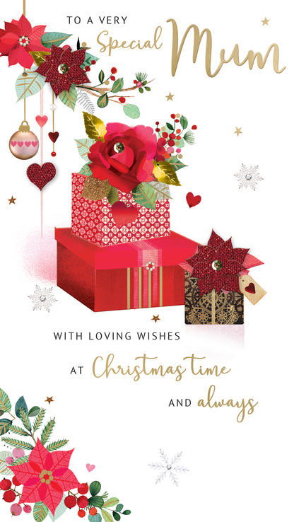 To A Very Special Mum Embellished Christmas Card Hand-Finished