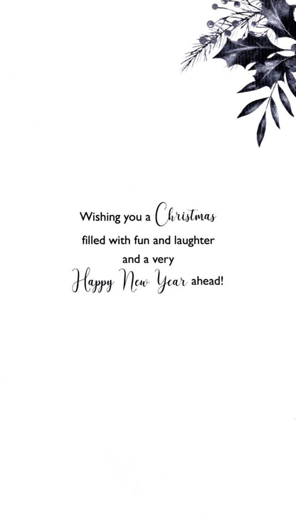 Mum & Dad Xmas Spirit Embellished Christmas Card Hand-Finished