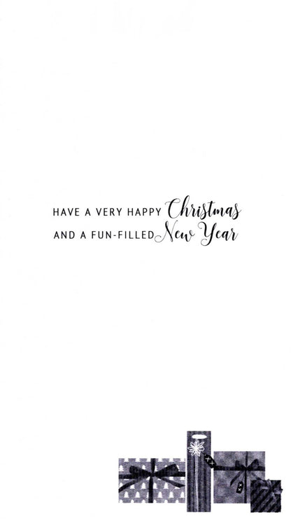 Wonderful Neighbours Embellished Christmas Card Hand-Finished