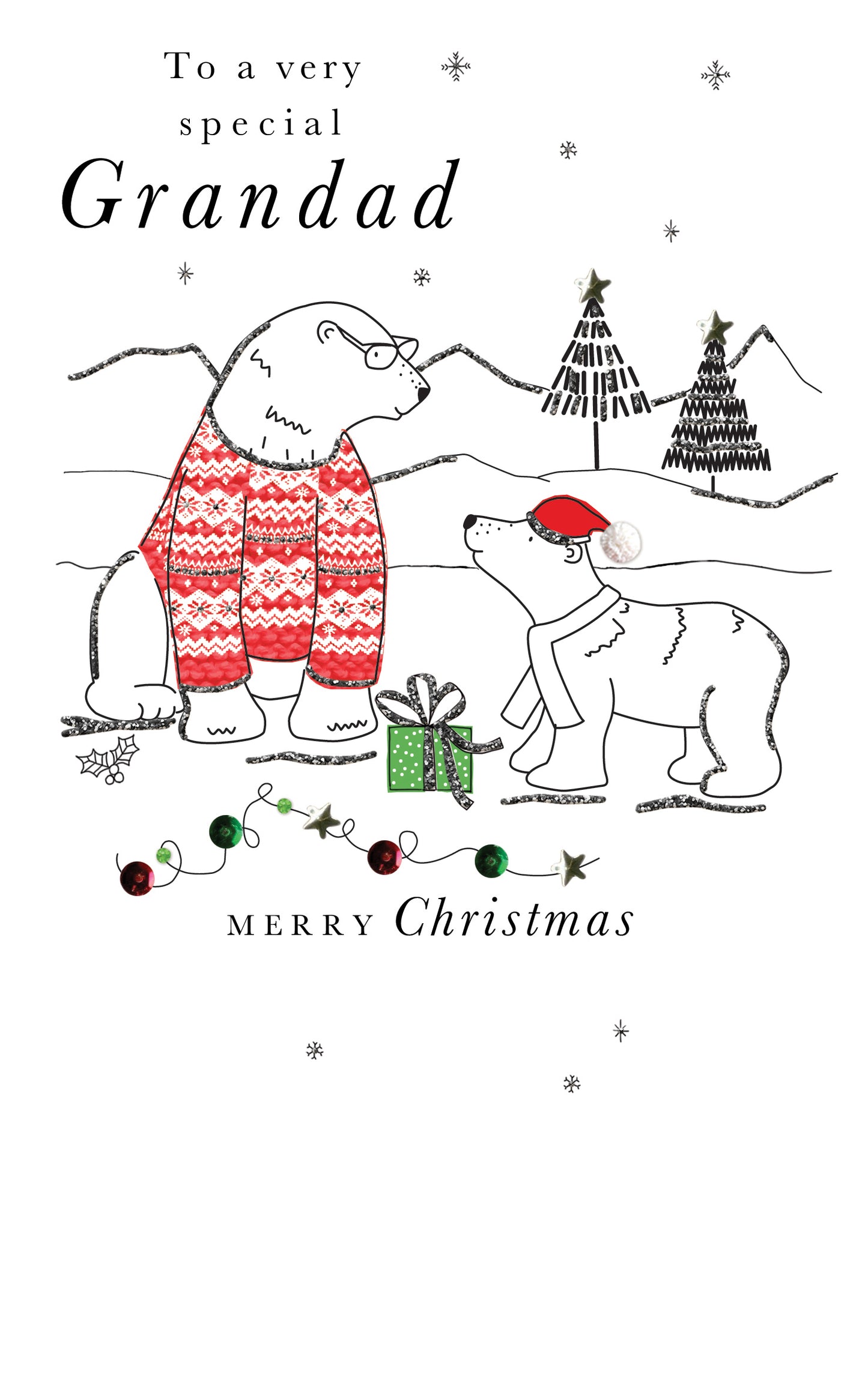 Hand-Finished Special Grandad Christmas Greeting Card