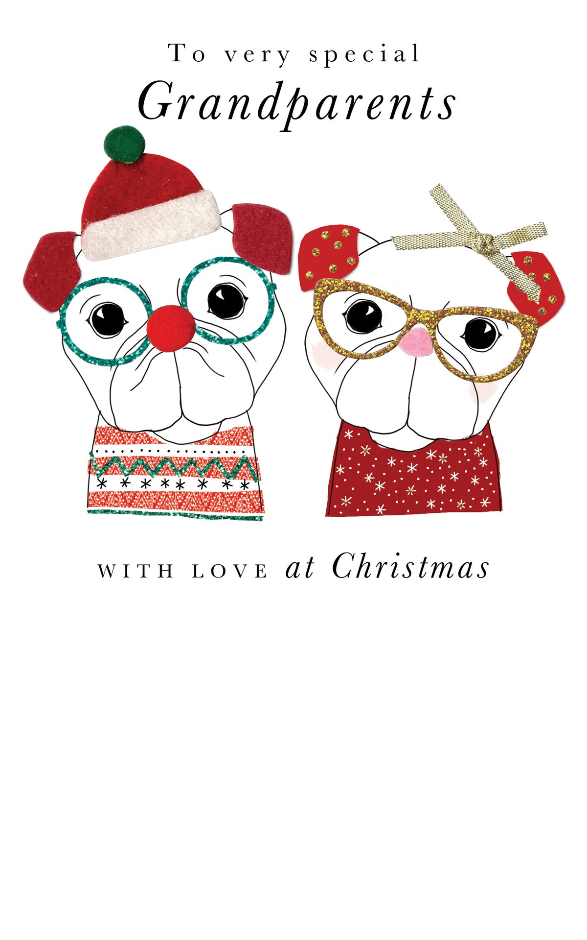 Hand-Finished Grandparents Christmas Greeting Card