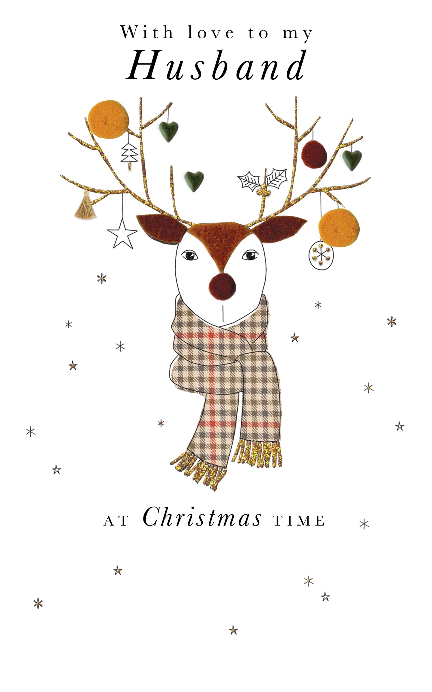 Hand-Finished Love To My Husband Christmas Greeting Card