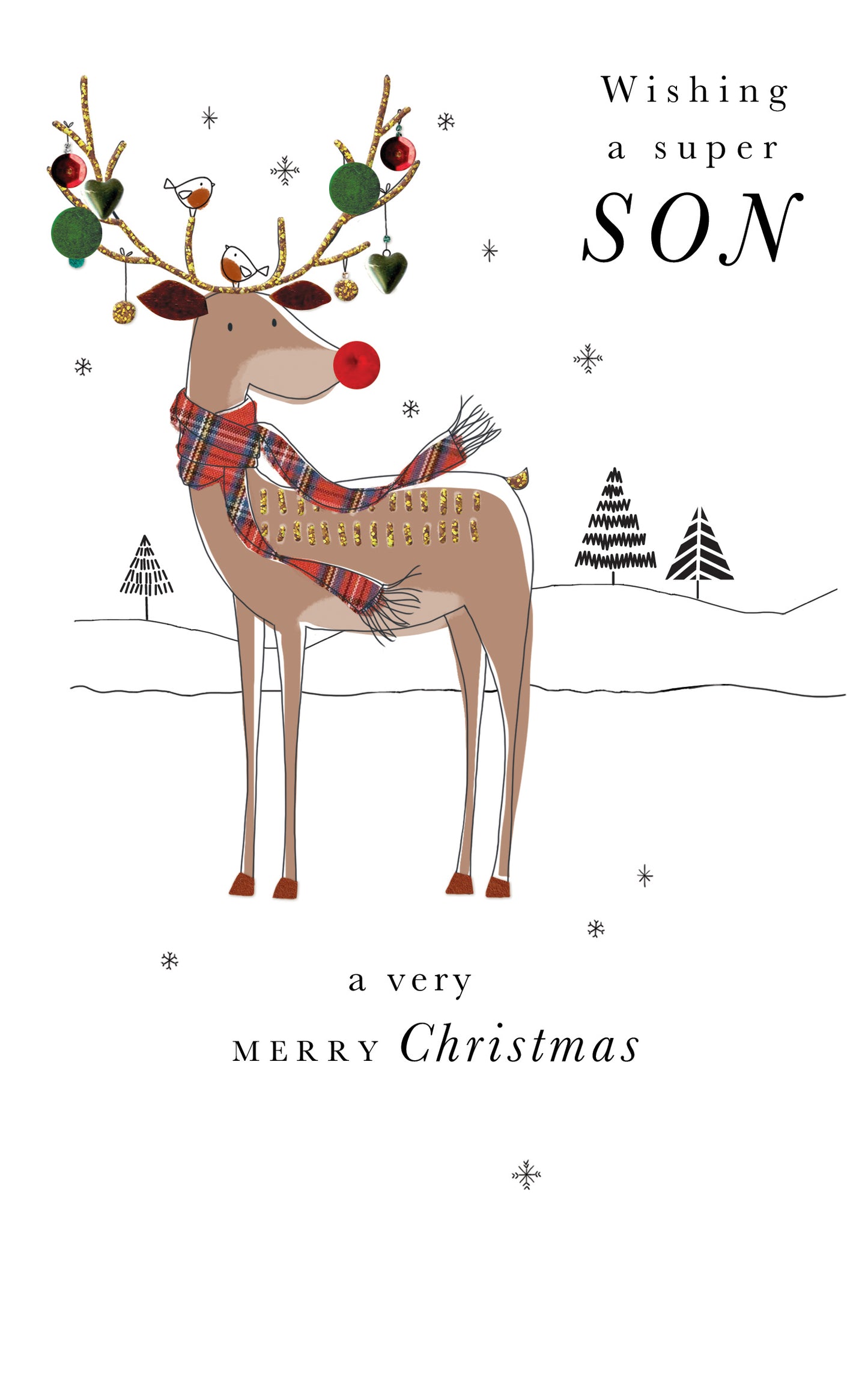 Hand-Finished Super Son Christmas Greeting Card