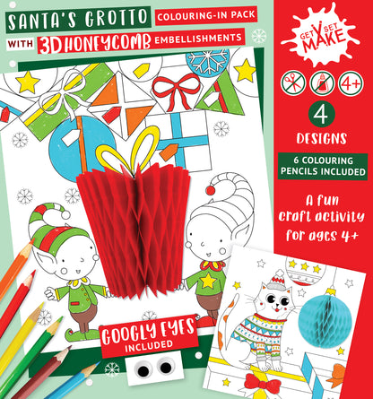 Santa's Grotto Get Set Make Activity Pack Colouring In Set