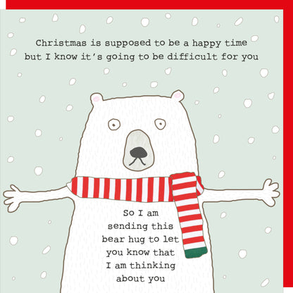 Rosie Made A Thing Xmas Bear Hug Christmas Card Greeting Card