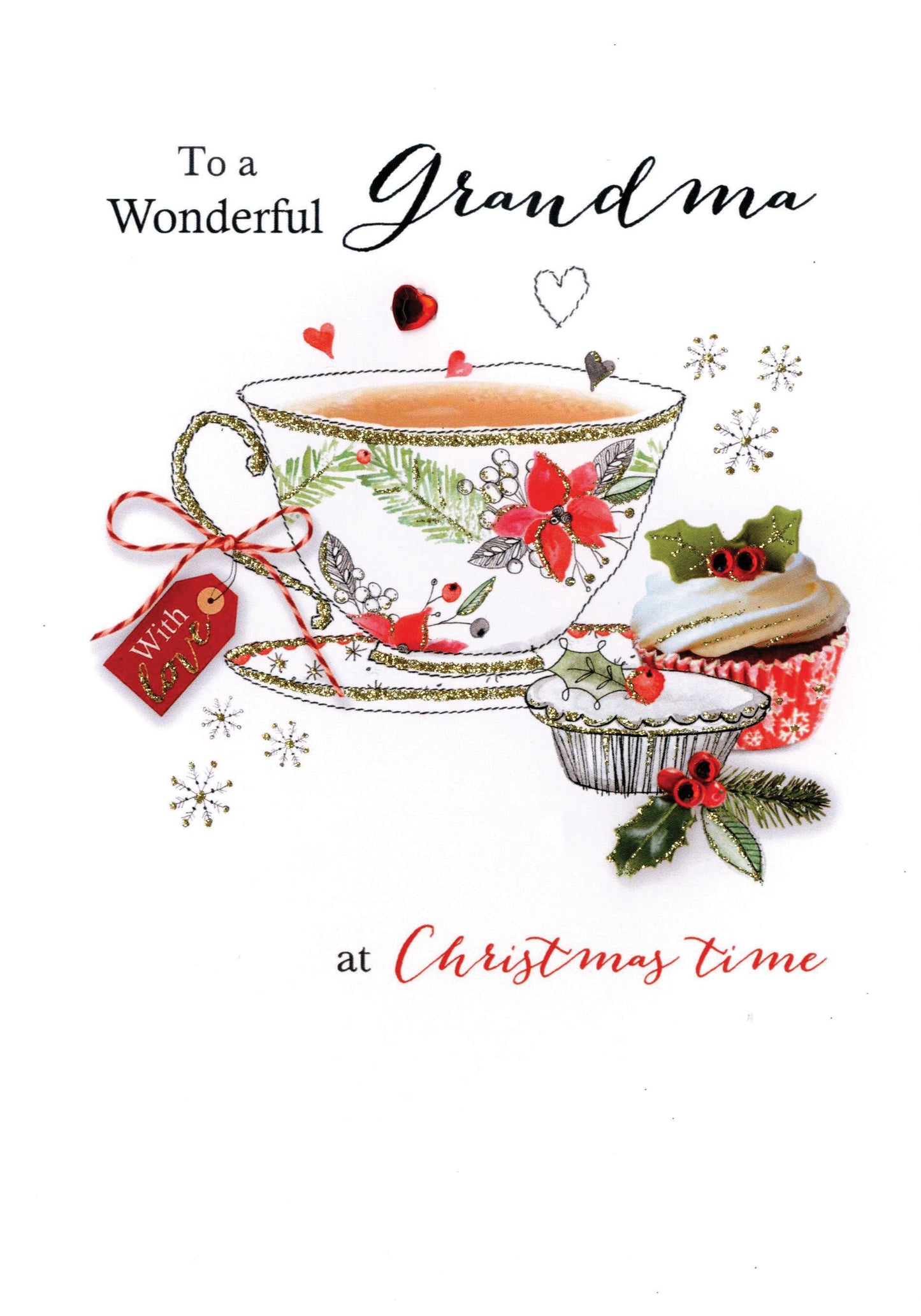 Wonderful Grandma Embellished Christmas Card