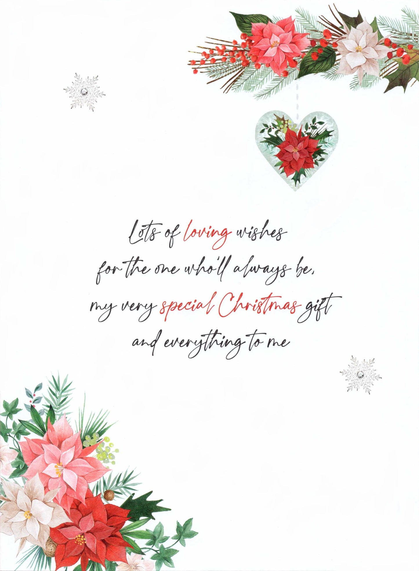 To The One I Love Embellished Luxury Lavish Christmas Card