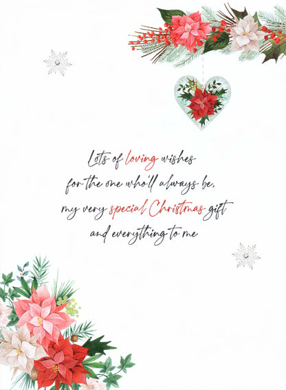 To The One I Love Embellished Luxury Lavish Christmas Card