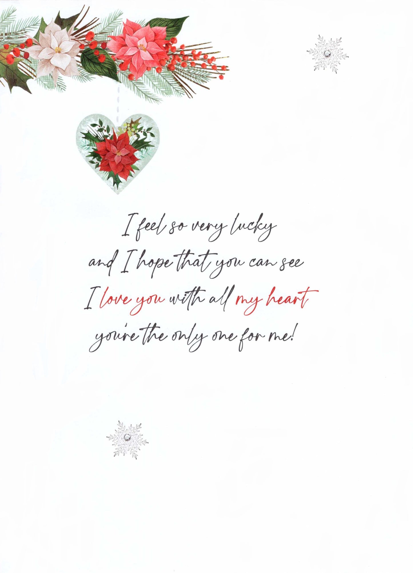 To The One I Love Embellished Luxury Lavish Christmas Card