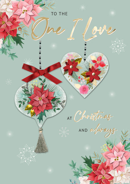 To The One I Love Embellished Luxury Lavish Christmas Card