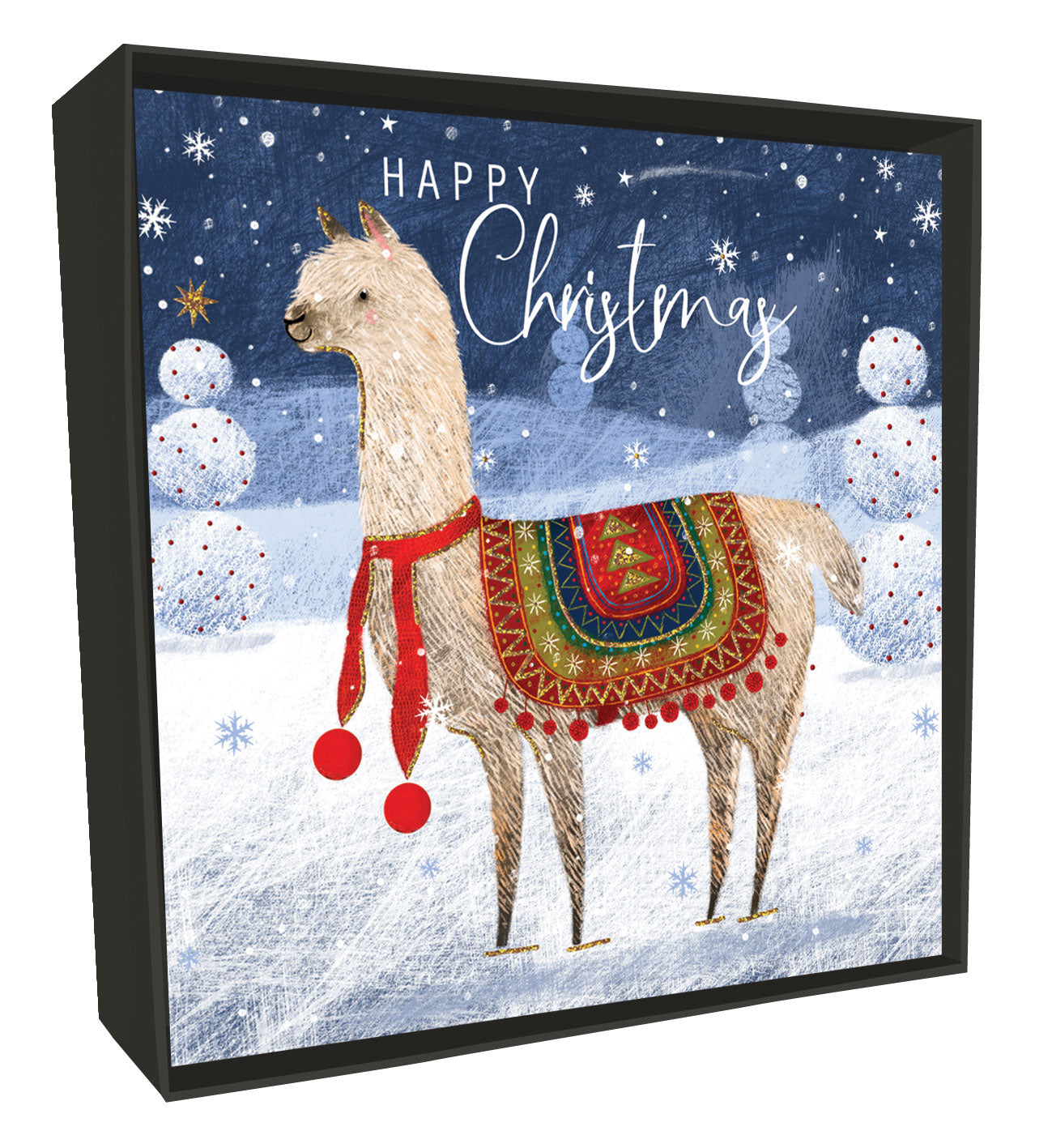 Box of 6 Llama In The Snow Luxury Hand-Finished Christmas Cards