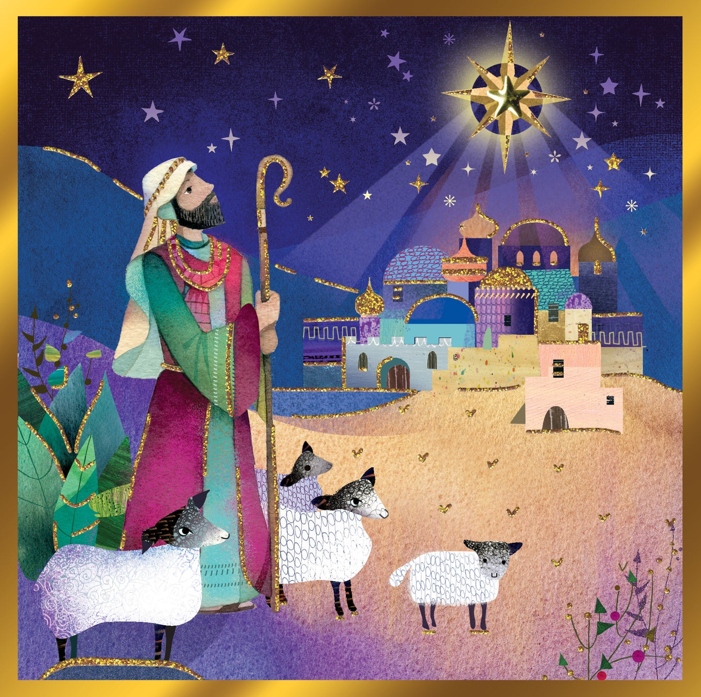 Shepherds Watch Luxury Hand-Finished Christmas Greeting Card