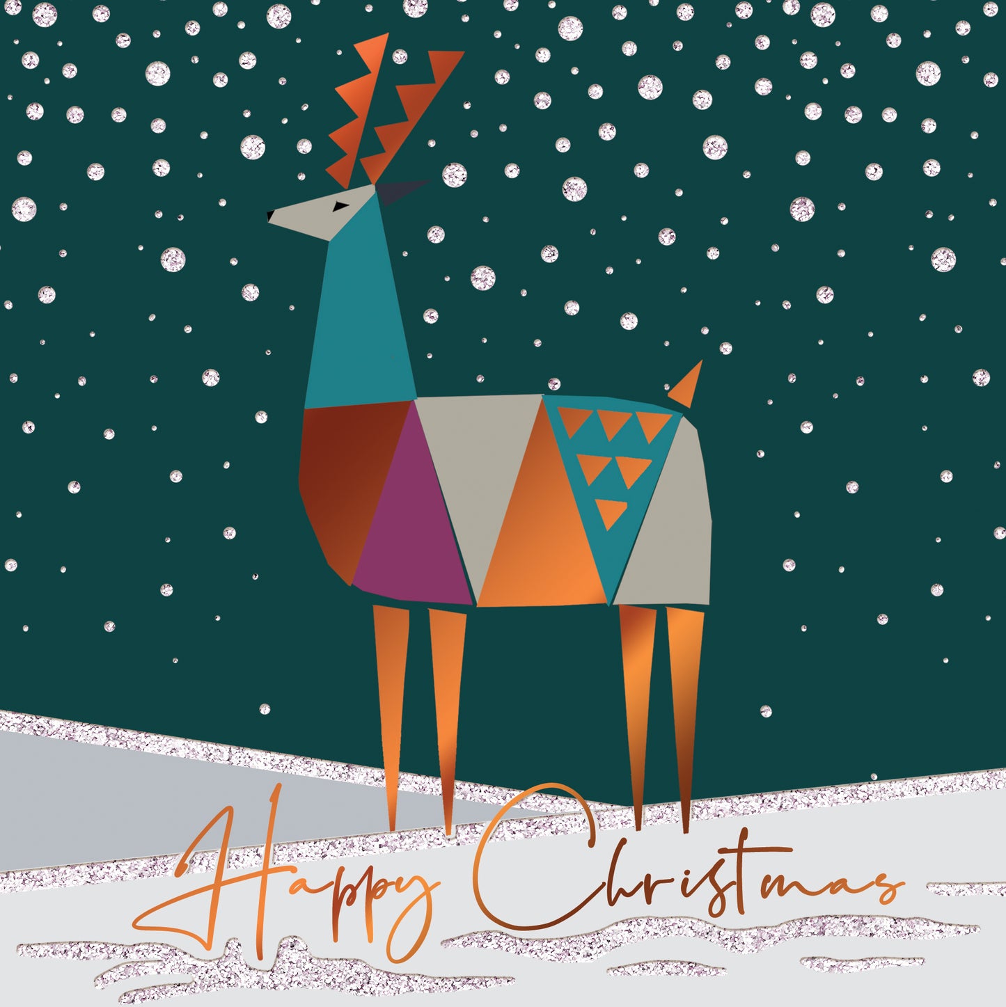 Snowfall Luxury Hand-Finished Christmas Greeting Card