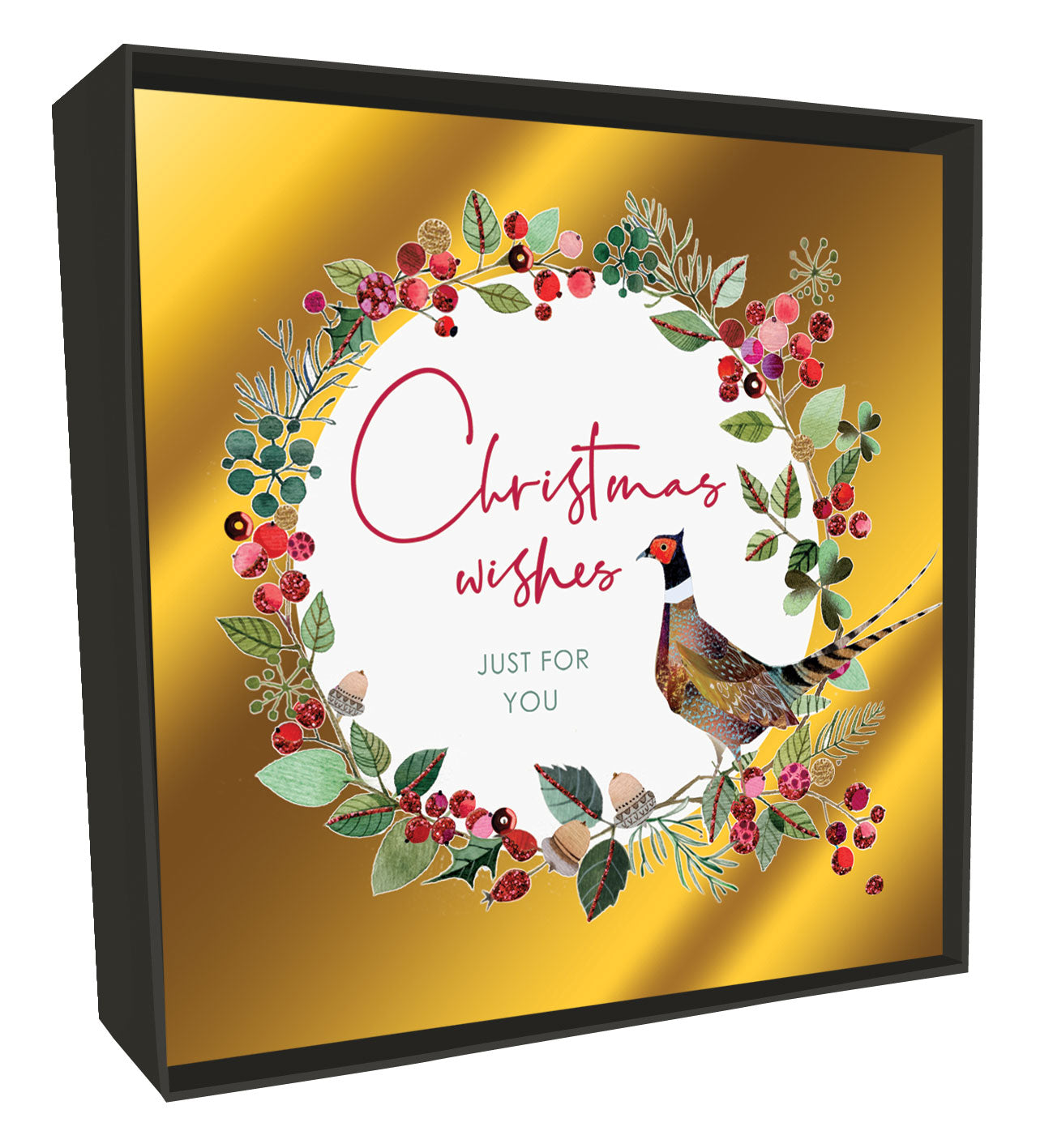 Box of 6 Winter Wreath Luxury Hand-Finished Christmas Cards