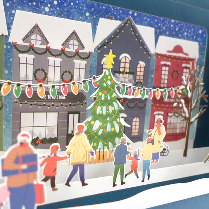 Message In A Bottle Xmas Toy Store Pop Up Christmas Greeting Card