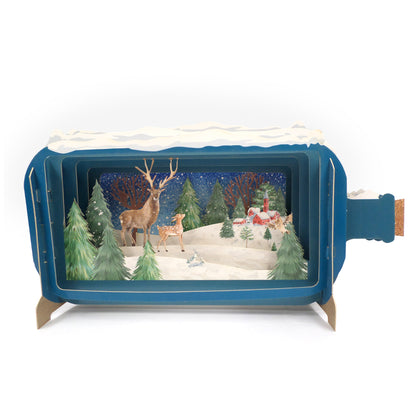 Message In A Bottle Christmas Reindeers Pop Up Christmas Card