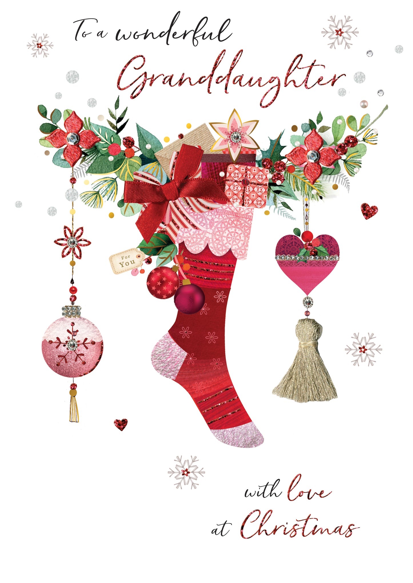 Granddaughter Embellished Magnifique Christmas Card