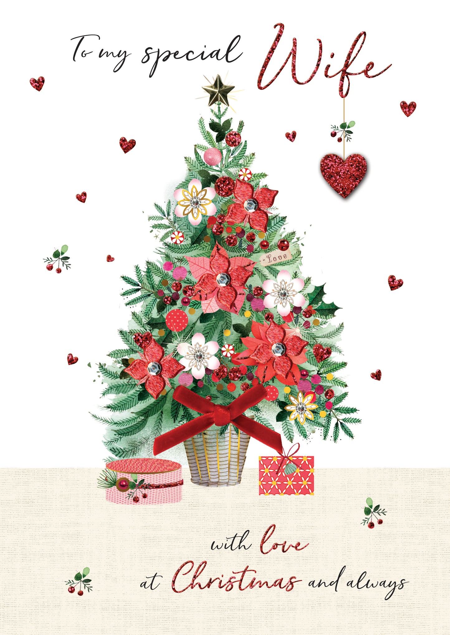 Wife Embellished Magnifique Christmas Card
