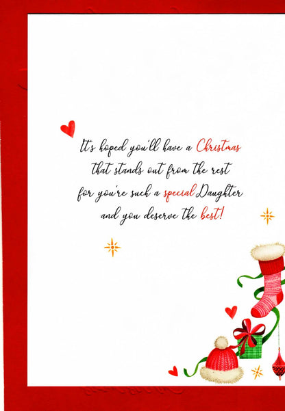 Special Daughter Festive Embellished Magnifique Christmas Card