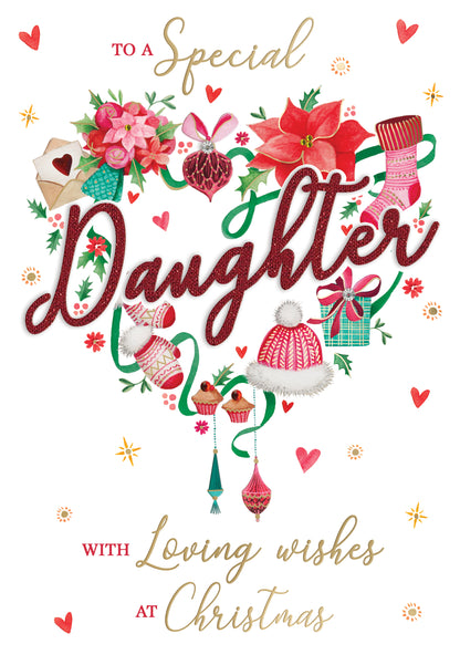 Special Daughter Festive Embellished Magnifique Christmas Card