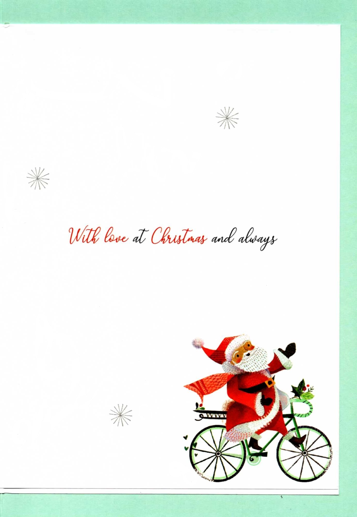 Special Grandson Santa Embellished Magnifique Christmas Card