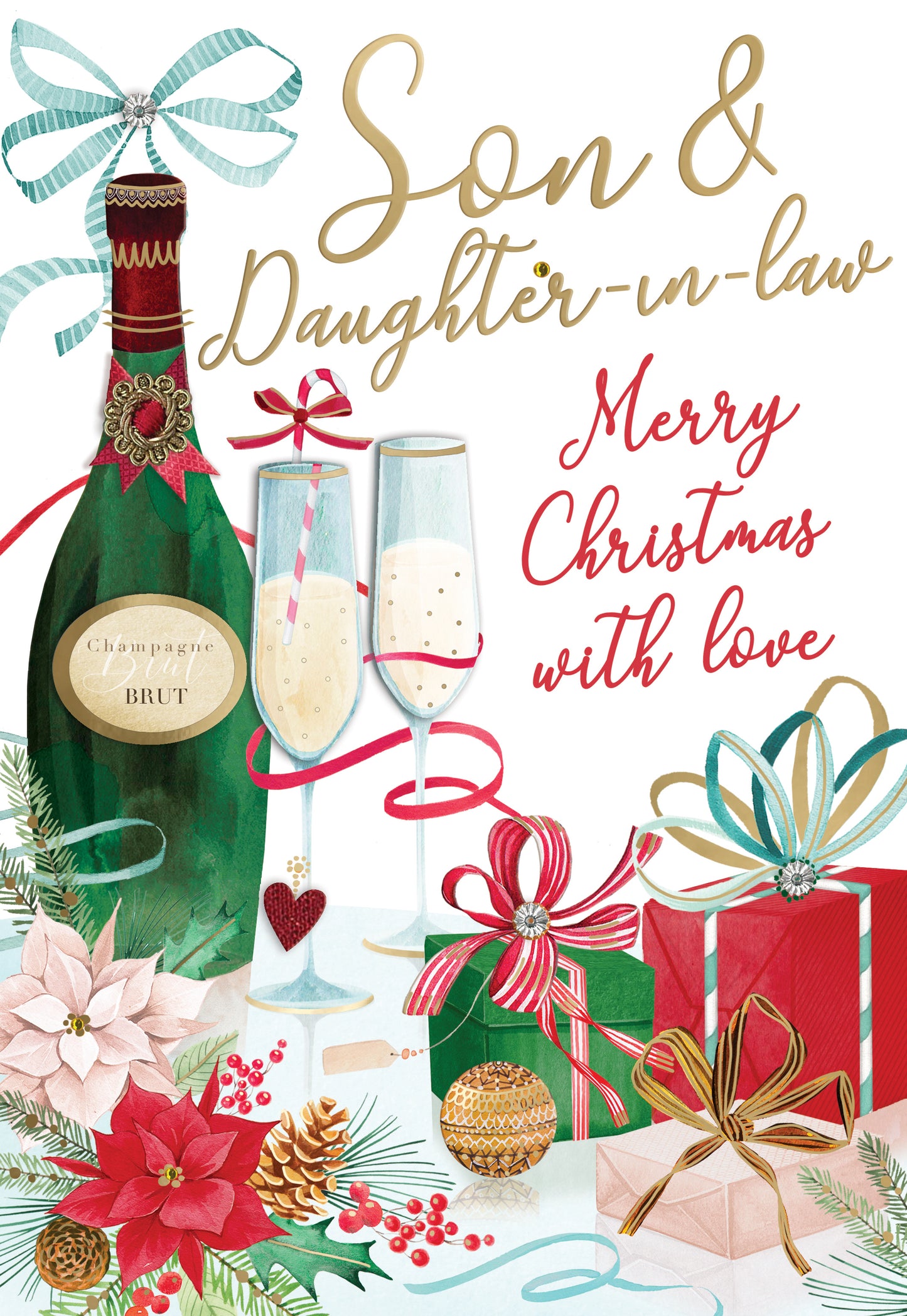 Son & Daughter-In-Law Embellished Magnifique Christmas Card