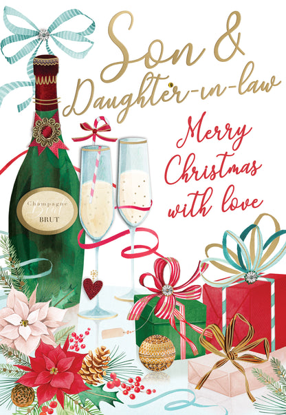 Son & Daughter-In-Law Embellished Magnifique Christmas Card