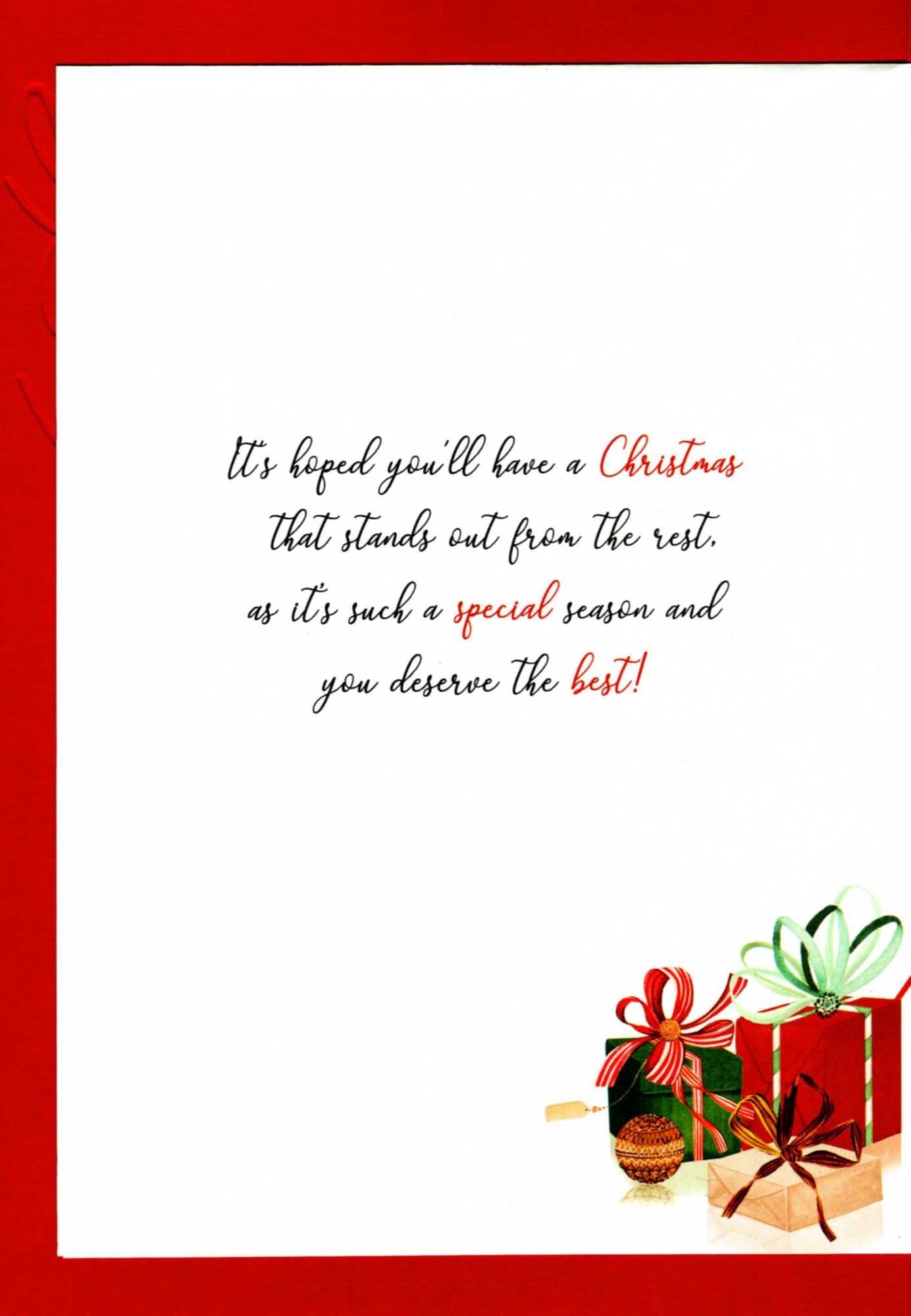 Both Of You Champagne Embellished Magnifique Christmas Card