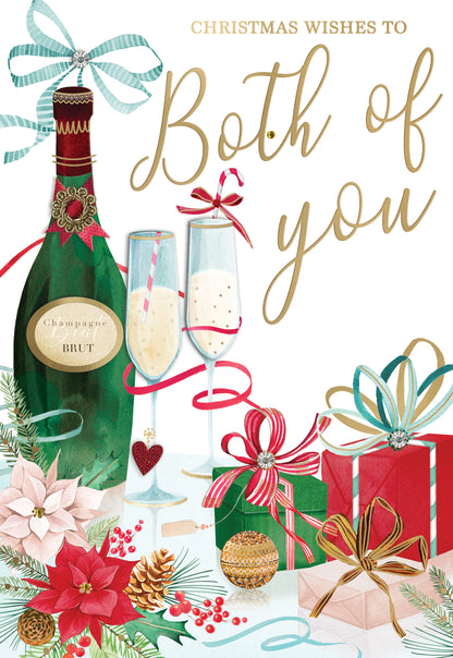 Both Of You Champagne Embellished Magnifique Christmas Card