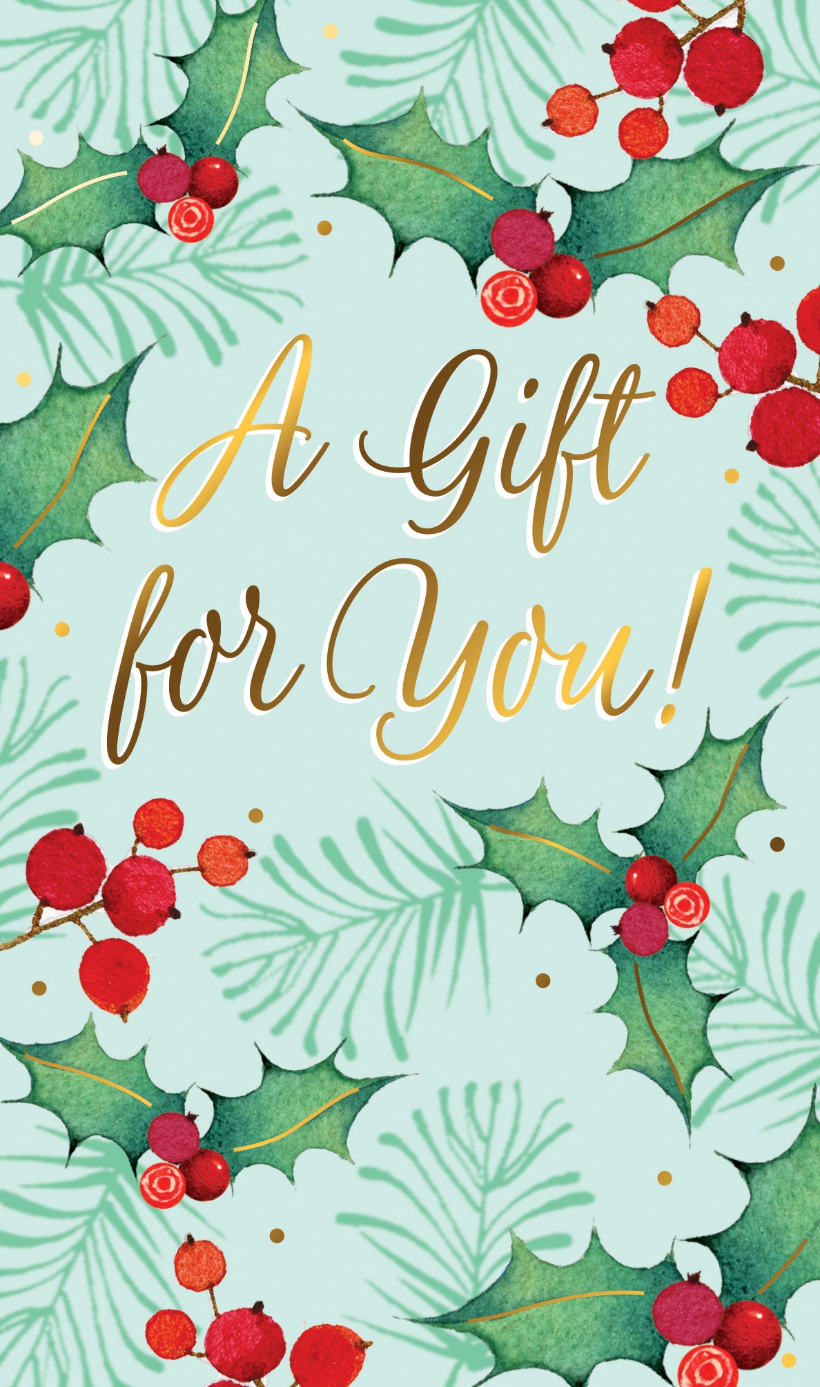 A Gift For You! Holly Christmas Money Wallet Gift Card