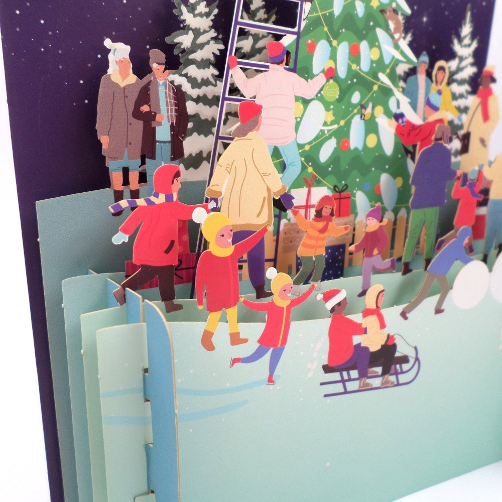 Decorating The Xmas Tree 3D Pop Up Christmas Greeting Card