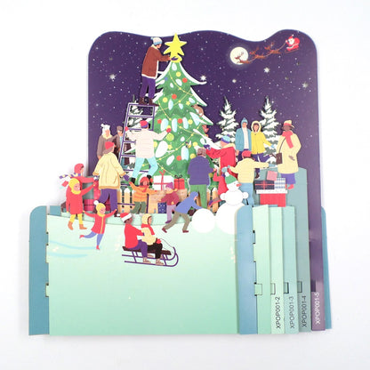 Decorating The Xmas Tree 3D Pop Up Christmas Greeting Card