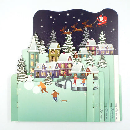 Xmas Night Ice Skating 3D Pop Up Christmas Greeting Card