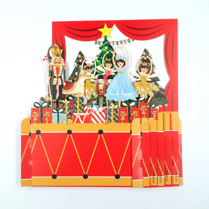 Nutcracker Scene Ballet 3D Pop Up Christmas Greeting Card