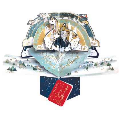 Son & Daughter-In-Law Christmas Card 3D Unicorn Pop Up Christmas Card
