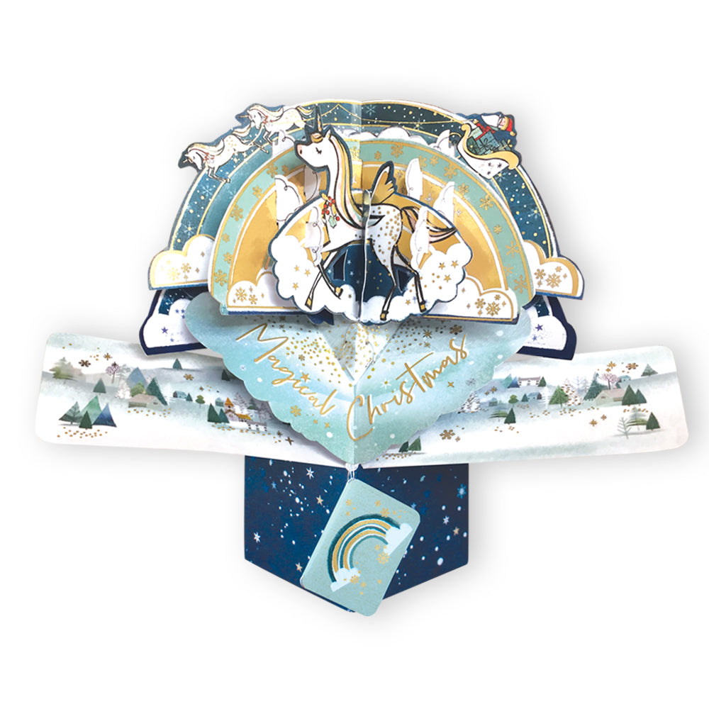 Magical Unicorn Pop Up Christmas Greeting Card