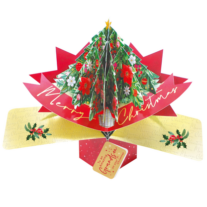 Grandson's 1st Christmas Card 3D Xmas Tree Pop Up Christmas Card