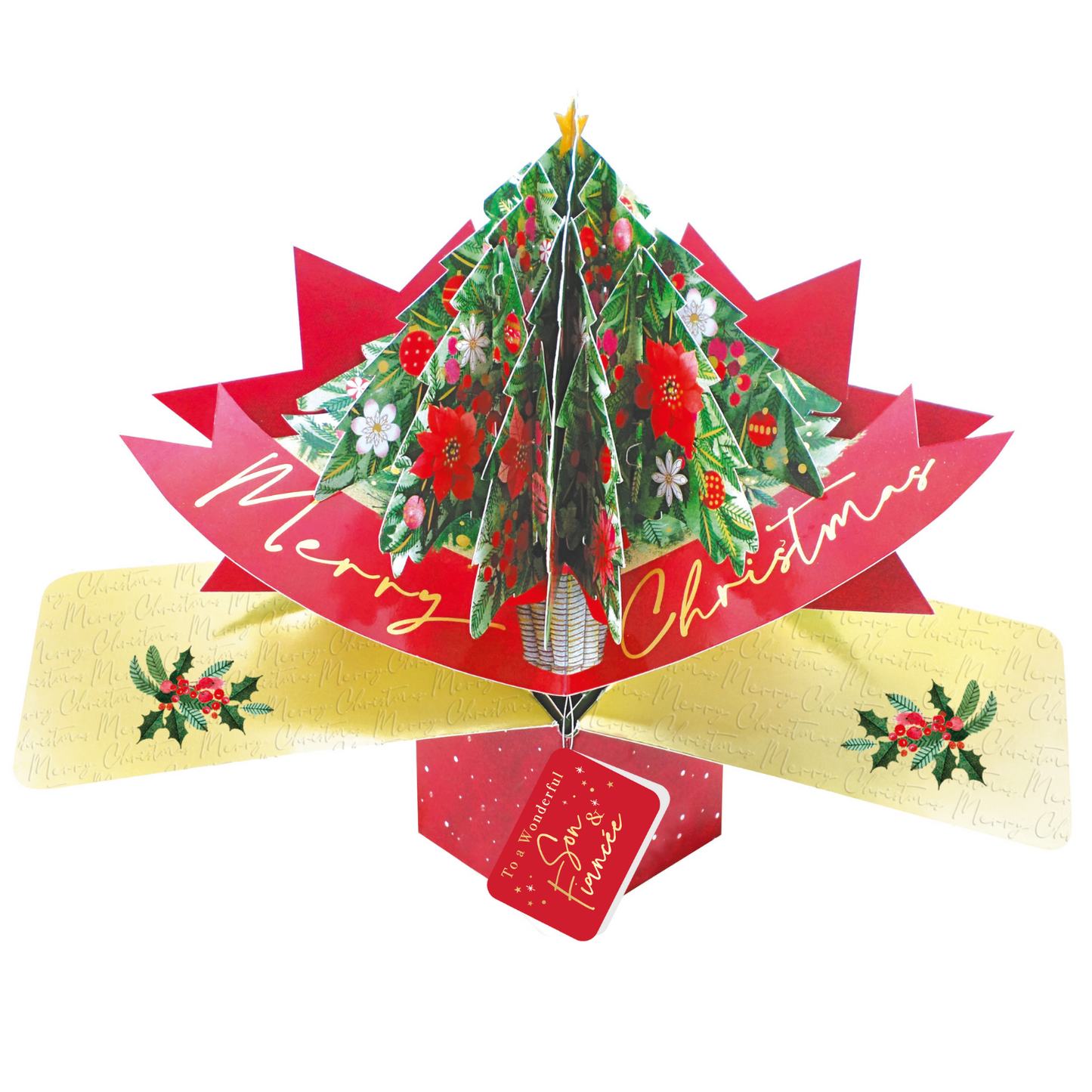 Son & Fiancee Christmas Card 3D Xmas Tree Pop Up Christmas Card