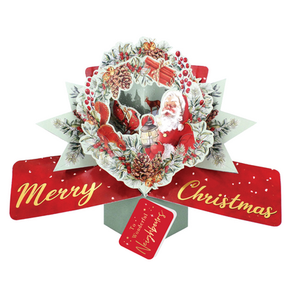 Wonderful Neighbours Christmas Card 3D Santa Claus Pop Up Christmas Card