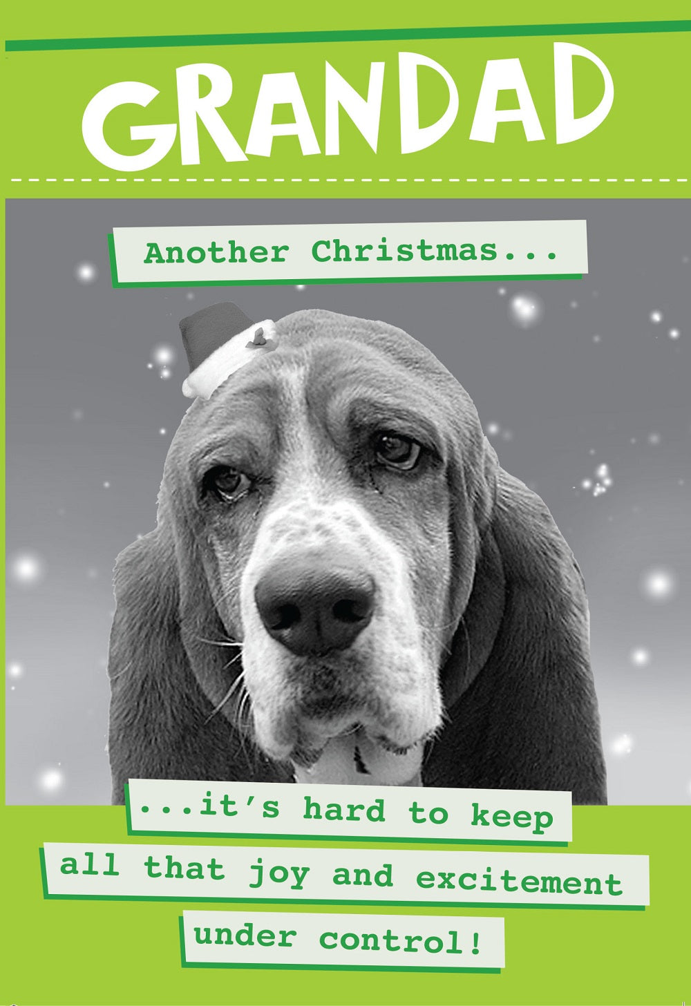 Merry Christmas Grandad Excitement Funny Christmas Card