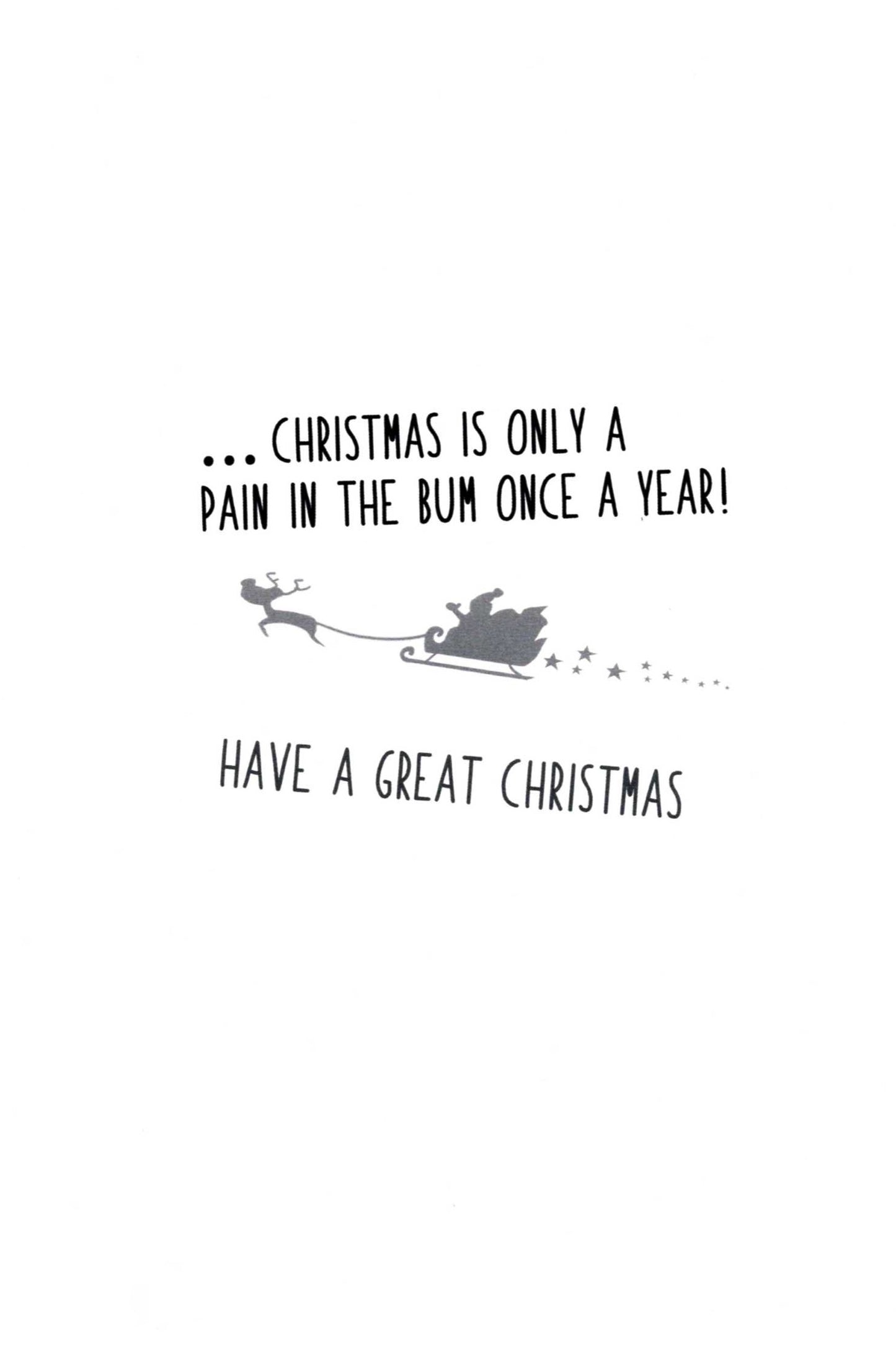 A Brother A Pain In The Bum Funny Christmas Card