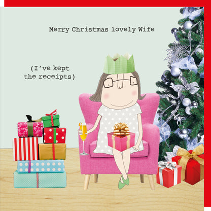 Rosie Made A Thing Lovely Wife Xmas Christmas Card Greeting Card