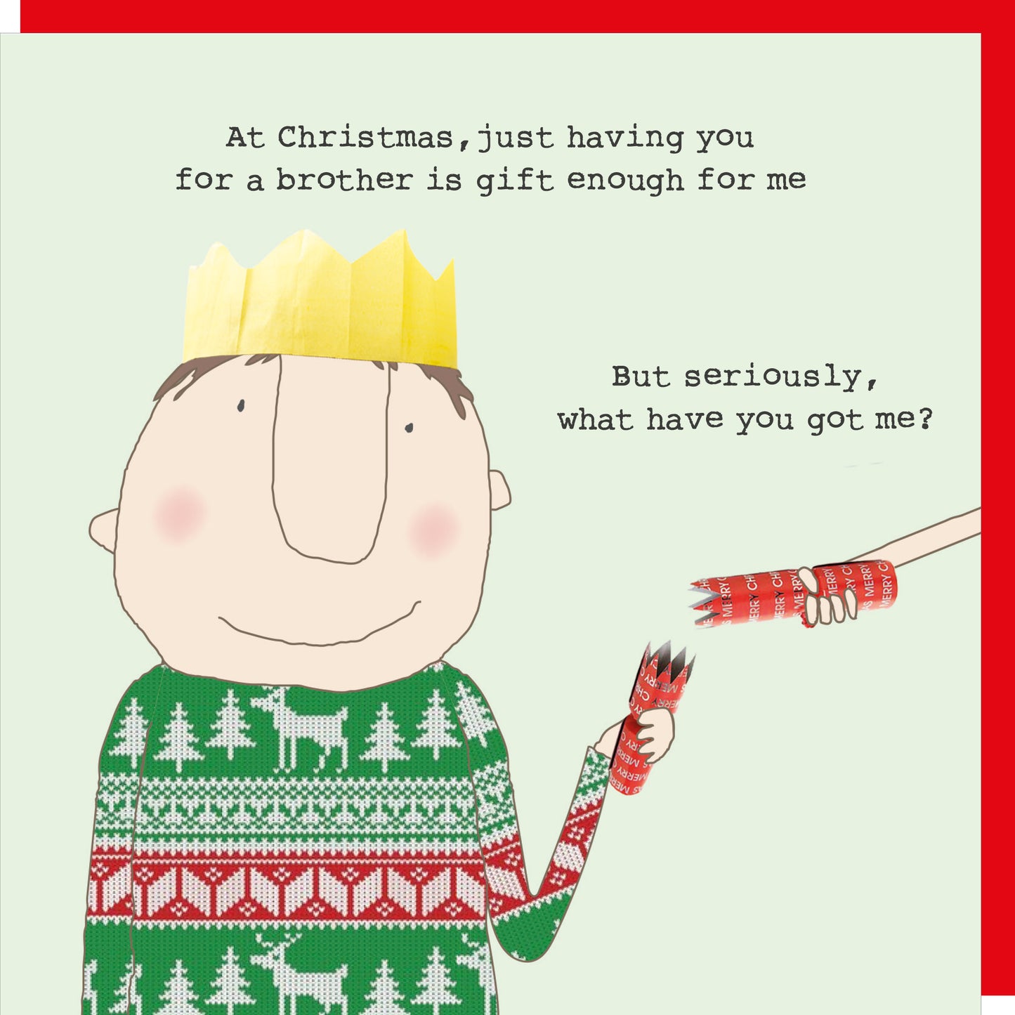 Rosie Made A Thing Brothers Xmas Christmas Card Greeting Card