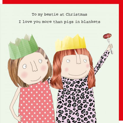 Rosie Made A Thing To My Bestie Xmas Christmas Greeting Card