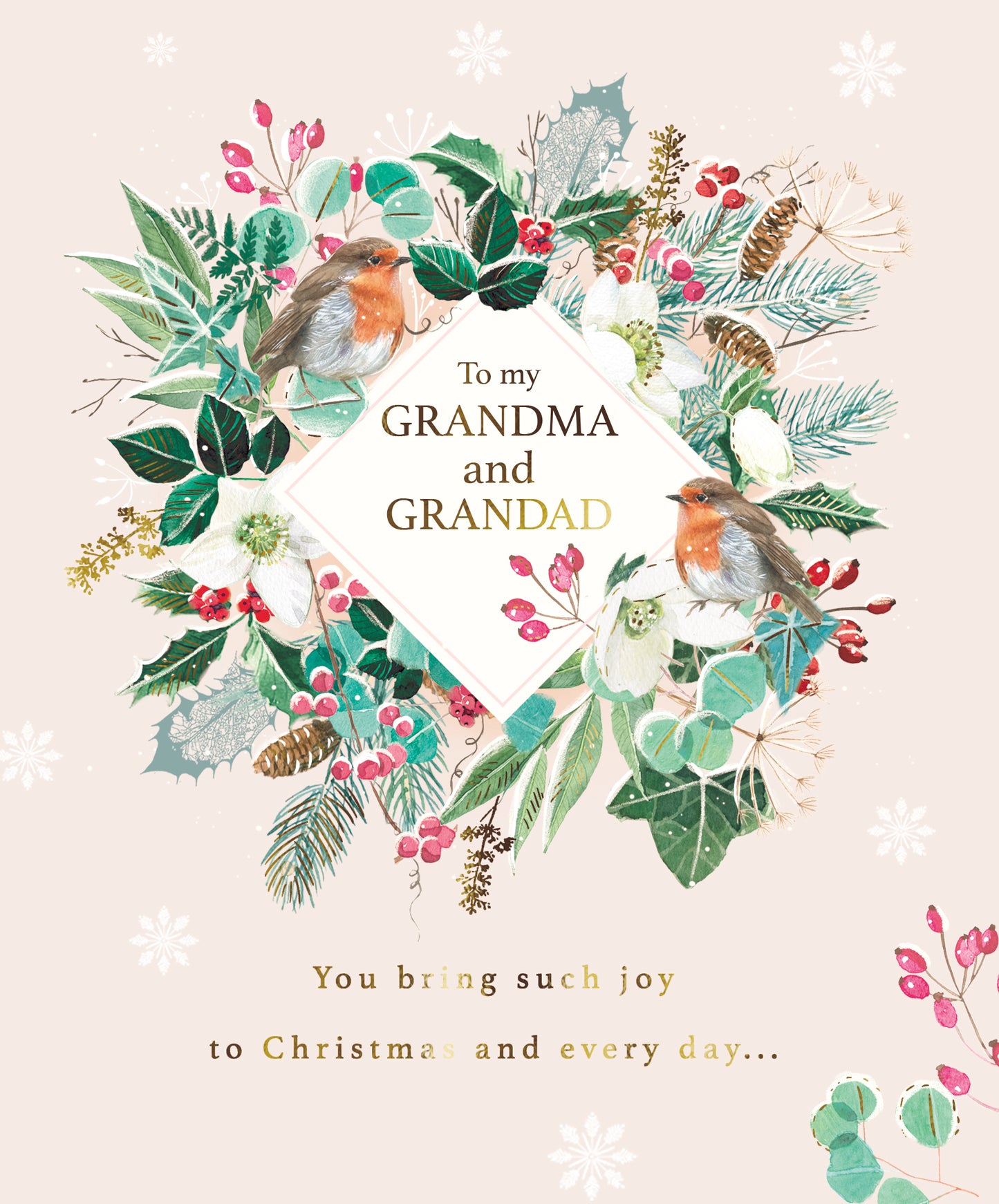 Grandma & Grandad Gold Foiled Christmas Greeting Card